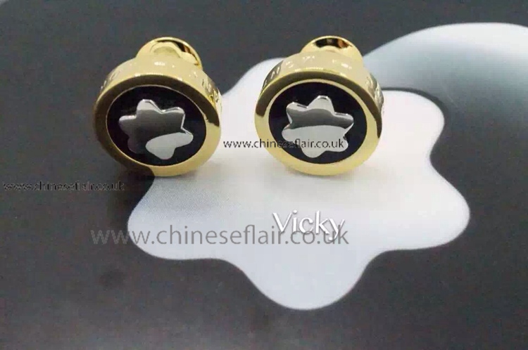 Replacement Mont blanc Cufflinks - Black and Gold Cufflink